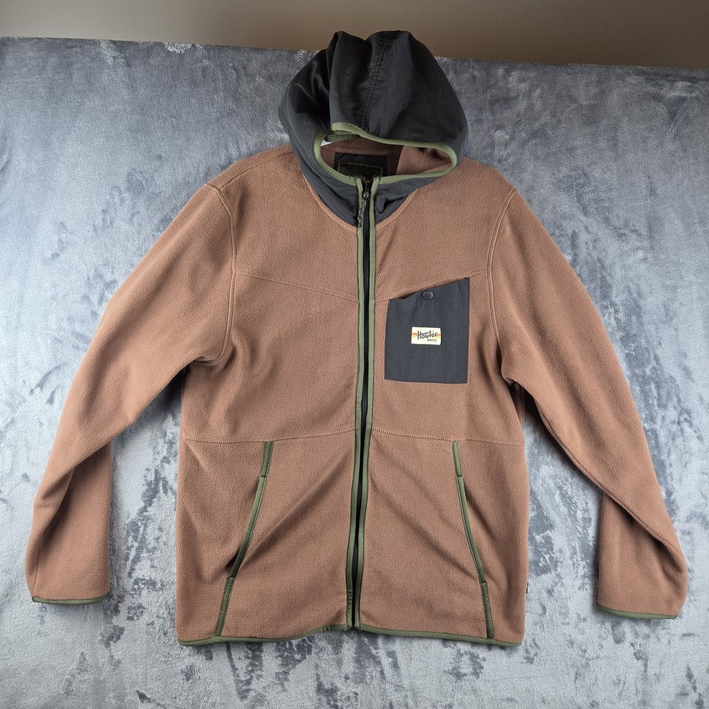 Howler Brothers Free Range Hooded Mink Brown Jacket Mens Medium Full Zip